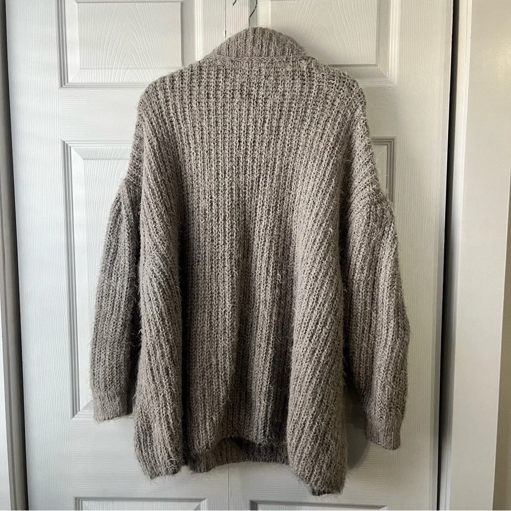 Free People Oasis Oversize Tunic Sweater in Silver Glass Combo Size Small